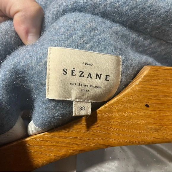 SÉZANE ~ Blue Joe Button Down Wool Coat Jacket - Picture 9 of 14